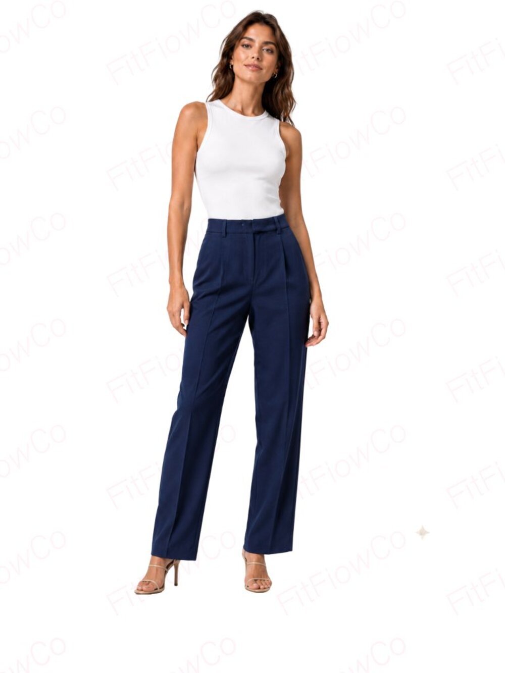 NWT Express Podcaster High Waist Straight Dress Pants Blue Size 2